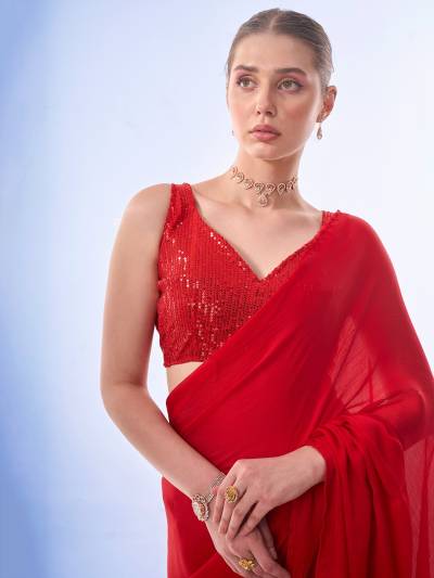 LAXMINAM OP-494 DESIGNER SATIN CHIFFON SAREE WHOLESALER IN INDIA